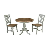 Okrugli klizni stol za blagovanje od punog drveta od 36 inča sa stolicama od Hikorije od Hikorije iz