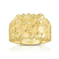 Kvadratni prsten od žutog zlata od 10 karata, veličine - 13