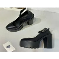 Ferndule Womens Mary Jane Chunky platforma s visokim potpeticama za gležnjeve pumpe Anti-Slip Comfort Cipele cipele