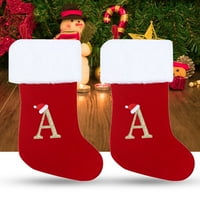 Čarape Sretan Božić crvena pahuljica slova abecede Božićna čarapa viseći ukrasi za božićno drvce za dom božićni
