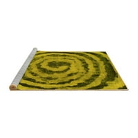 Moderni tepisi tvrtke A. M., koji se mogu prati u perilici rublja, okrugli, apstraktno žuti, promjera 5 inča