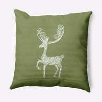 Jednostavno Daisy 16 16 Fancy Holiday Reindeer Outdoor Bacd Pillow