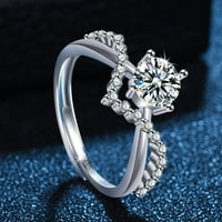 Novi klasični prsten za mladence, vjenčani pribor za prste, modni ženski srebrni prsten, podesivi Ženski nakit