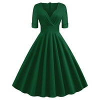 Ženska haljina Žene iz 1950-ih Retro Vintage večernja koktel ljuljačka haljina kratkih rukava U obliku slova u,