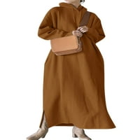 Grianlook žena pulover kapuljača dukserica dugih rukava solidna boja tople haljine s kapuljačama crtanje dame