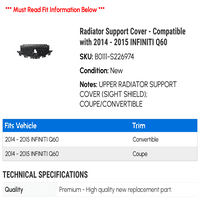 Poklopac za podršku radijatora - kompatibilan sa - Infiniti Q60