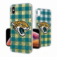 Jacksonville Jaguars iPhone Plaid dizajn Slitter futrola