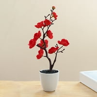 Umjetni bonsai Two Forks Realistično ne-blještavi bez ikakvih dugotrajnih ukrasnih ukrasnih šljiva cvjetanja lažni