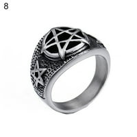 Muški titanski čelik petokraka zvijezda na kažiprstu geometrijski prsten poklon za nakit