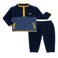 Eddie Bauer Baby Boy Fleece Top & Fleece Jogger Outfit Set, Veličine mjeseci- mjeseci