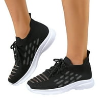 Ženske tenisice ženske ravne cipele prozračne modne mrežaste cipele u crnoj boji 40