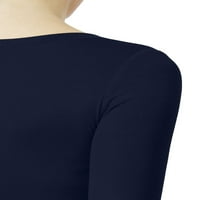 Ženska majica s dugim rukavima s dugim rukavima s okruglim vratom, jednobojne Ležerne majice s kratkim rukavima