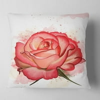 Ilustracija Crvene ruže DesignArt s pljuskovima - jastuk za cvjetne bacanja - 18x18