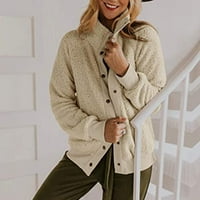 Zimski kaput za žene, ženski zimski novi plišani kardigan s dugim rukavima, ženski jesenski / zimski široki kaput