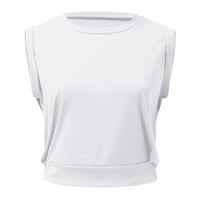 Bijele košulje za žensku solidnu sportsku košulju u boji joga joga trčanje sportske košulje vrh