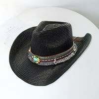 Kaubojski šešir; Classic Vintage muški šešir za sunčanje s uvijenim rubovima i širokim obodom na otvorenom