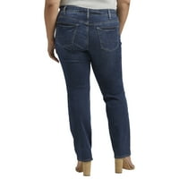 Silver Jeans Co. Plus veličina traperice srednjeg rasta s ravnim nogavicama, veličine struka 12-24