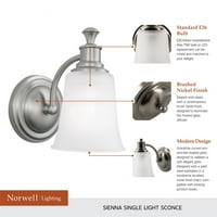 Norwell Lighting - Sienna - Zid bra One Light-Kromirani dorada četkom - Norwell