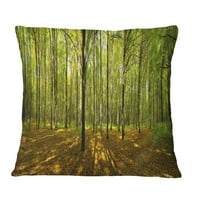 Designart Green jesenski šumska panorama - pejzažni tiskani jastuk za bacanje - 18x18