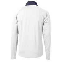 Muški pulover u bijeloj boji s logotipom u boji, prilagođen eko pletenini, hibridni Reciklirani pulover s četvrtinom