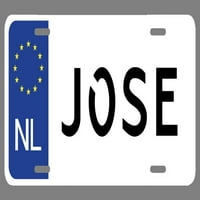 Ime Jose pločica s registarskom pločicom u europskom stilu, ispraznost, novost, Metal