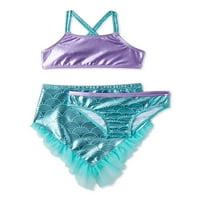 Bikini i suknja od sirena za djevojčice u donjem rublju, 3-dijelni set kupaćih kostima
