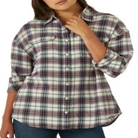 Lee ženska granična gumb Down Pocket prednja košulja