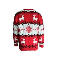 Božićni džemper s puloverom s dugim rukavima s printom snježne pahulje, džemperi, majice za žene, dječake, djevojčice