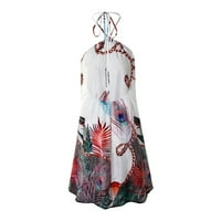 Ženska haljina s cvjetnim printom od mliječne svile modni trend haljina s djelomičnim dekolteom