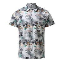 Muška proljetna i ljetna košulja ležerna tropska košulja na kopčanje kratkih rukava s kratkim rukavima