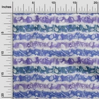 Oneoone viskoza šifon srednje plave tkanine cvjetovi haljina materijal tkanina tkanina tkanina tkanina po dvorištu