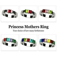 Nana Princess Channel Set odraslih ženskih majki prsten 1- kamen, Majčin dan 10k White -veličina kamena 3
