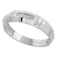 muški zaručnički prsten od bijelog zlata 10K s dijamantnim prstenom za muškarce 0. 10 dijamantni rez široke veličine