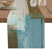 Ulje na platnu apstraktna geometrijska plava stolna staza kućna prostirka za vjenčanje središnji dijelovi dekoracije