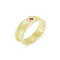 Britanci su napravili 10k žuto zlato prirodni rubin muški pojas prstena - Opcije veličine - Veličina 6.75