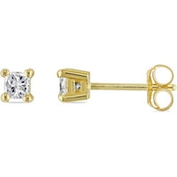 14-karatne naušnice od žutog zlata u obliku dijamanta od 14-karatnog dijamanta princeze u obliku dijamanta od