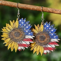 Naušnice američke zastave u SAD-u, zanimljive viseće naušnice u obliku kapi i suncokreta, boemske naušnice za