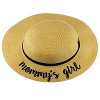 C Dječja tkanina za drobljenje na plaži vezeni citat Flop Brim Sun šešir, mamina djevojka