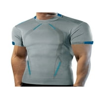 Muškarci kauzalna sportska majica, kratki rukavi okrugli vratni uzorak sportski vrhovi za ljetnu teretanu odjeću,