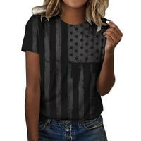 Dan neovisnosti za Žene, Ležerne ljetne majice s printom za žene, majice s okruglim vratom, Američka bluza s printom