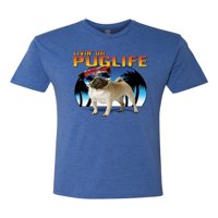 Wild Bobby, Slatka, Pug Life Living, Animal Lover, Muška t-shirt premium Tri Blend, Vintage Royal, XX-Large