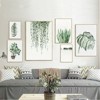 Archer u skandinavskom stilu, zeleni list, slika na platnu, zidna slika za dnevnu sobu, plakat, dekor
