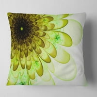 DesignArt svijetlo zeleni digitalni cvjetni latica izbliza - Cvjetni jastuk za bacanje - 18x18