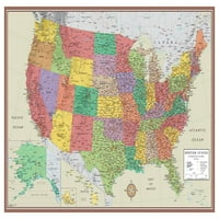 Sjedinjene Američke Države, Moderni vrhunski zidni plakat s mapom