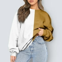 Ženska ležerna majica s okruglim vratom s geometrijskim printom dugih rukava labavi pulover majica s kapuljačom