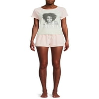 Whitney Houston Ženska grafička majica i salon za kratke hlače, 2-komad