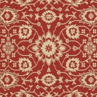 Tradicionalni tepih za unutarnju i vanjsku upotrebu, crvena i krem, 8' 11'