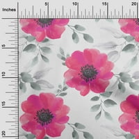 Jednobojni pamučni Poplin, ružičasta Tkanina s lišćem i cvjetnim akvarelom, Šivaći zanati, otisci na tkanini širine