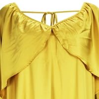 Ženske minidresses, kratka haljina s dugim rukavima, jednobojna seksi svečana žuta haljina, u boji, u boji, u