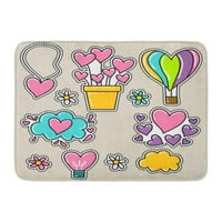 Crtani šareni app Slatka djevojka naljepnica Patch dizajn serija ikona lik tepih za kupanje tepih za kupanje 23,6